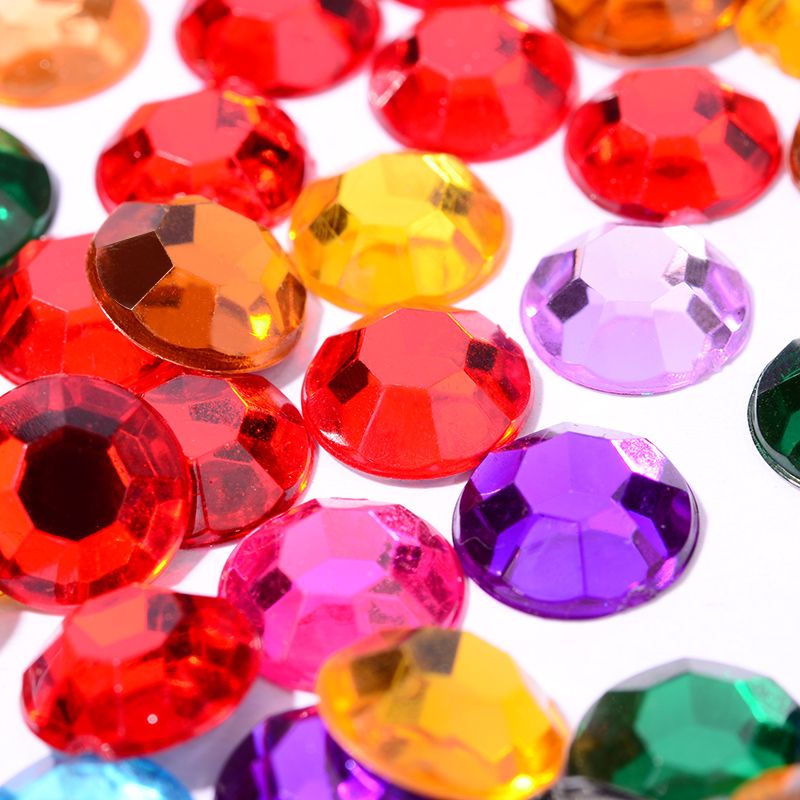 Imitation Taiwan acrylic diamond circular flat octagonal patch magic prop toy Buddhist ritual handicraft gemstone patch details Picture