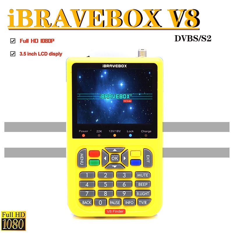 iBRAVEBOX V8 Finder Digital Satellite Finder Signal Meter Full HD DVB-S/S2 H.264 With 3.5 Inch LCD FTA Sat Finder TV Satellite