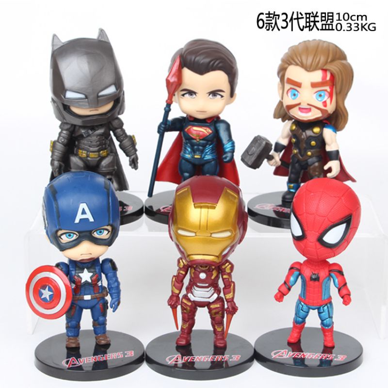 6 Marvel Avengers handmade blind box fashion play anime model car cake decoration children's toys