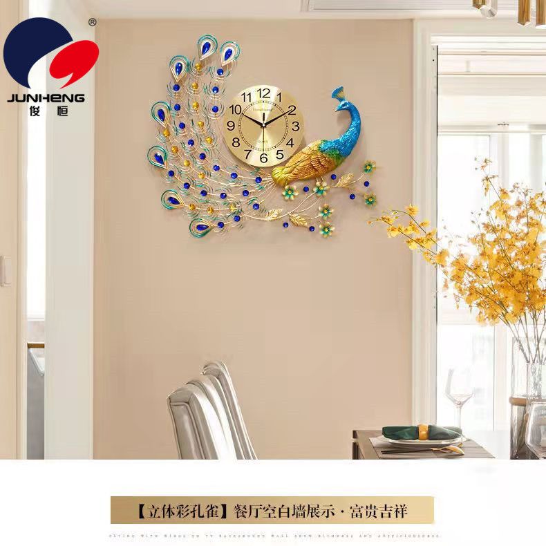 Peacock decorative hanging pieces, living room sofa, TV background wall, Northern European creative wall decoration, ironwork light luxury wall hanging decoration pic 7