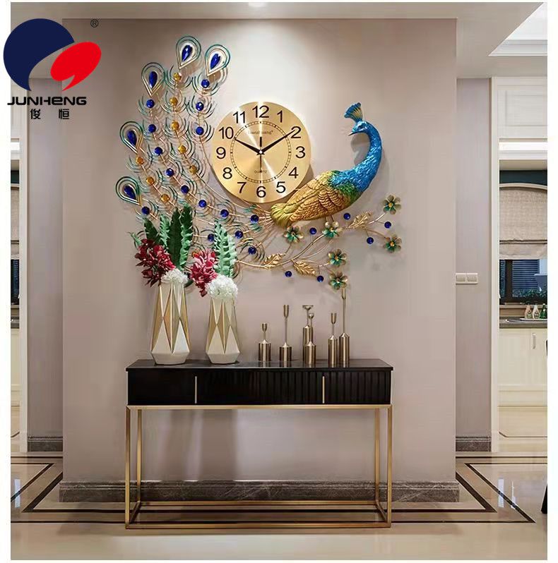 Peacock decorative hanging pieces, living room sofa, TV background wall, Northern European creative wall decoration, ironwork light luxury wall hanging decoration Specification image