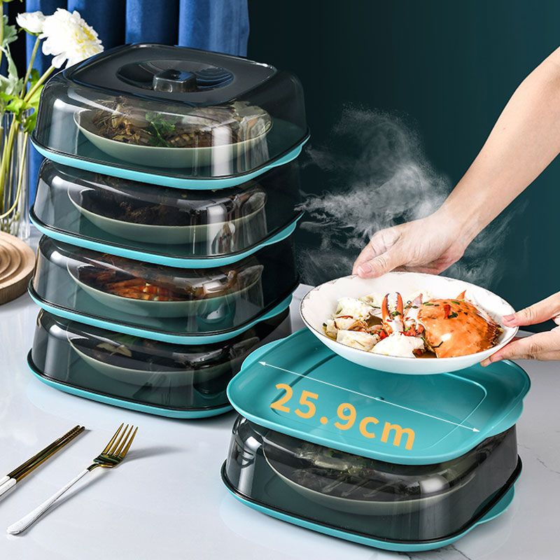 Microwave oven dust cover, food storage box, kitchen refrigerator leftover food storage box, stackable household insulated vegetable cover details Picture