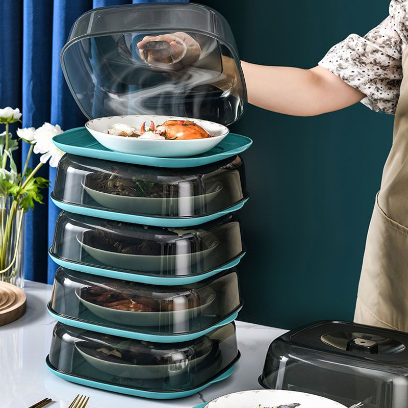 Microwave oven dust cover, food storage box, kitchen refrigerator leftover food storage box, stackable household insulated vegetable cover Specification drawing