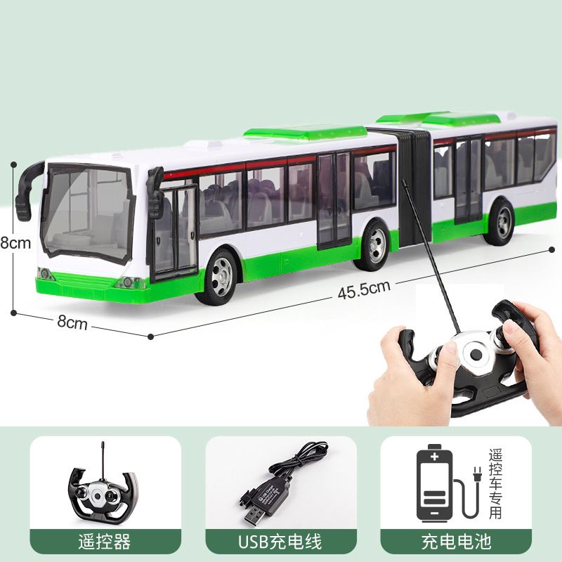 Electric remote control simulation bus, extended version, children's remote control car, double-bus charging light, boys' toy pic 5