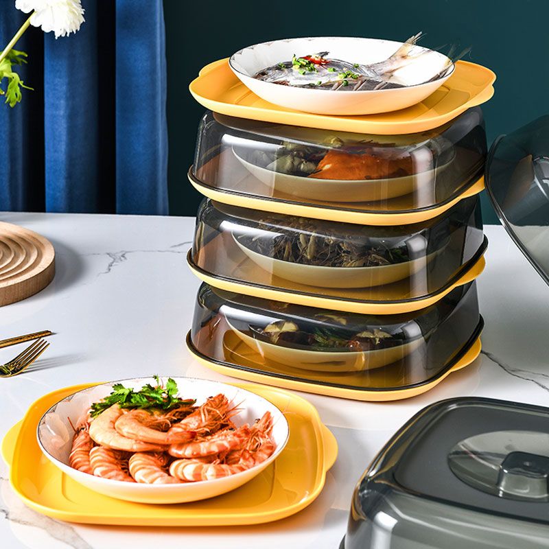 Microwave oven dust cover, food storage box, kitchen refrigerator leftover food storage box, stackable household insulated vegetable cover Application Scenario
