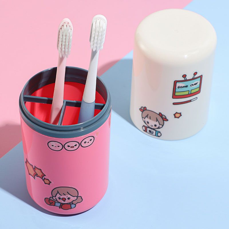 Fashionable travel toothbrush, mouthwash cup, portable and simple dental kit box, plastic brushing cup, toiletry set, storage box Specification drawing