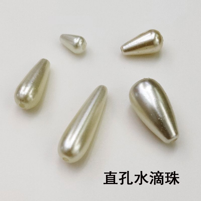 Straight-hole beads, large-hole beads, earth beads, rice beads, water drop beads, imitation pearls, connected beads details Picture