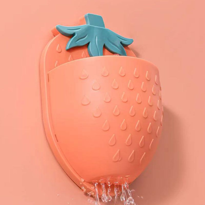 Multi-functional strawberry storage rack, wall-mounted, non-drilling bathroom, new washbasin, toothbrush holder, comb, toothpaste storage box details Picture