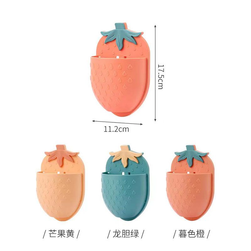 Multi-functional strawberry storage rack, wall-mounted, non-drilling bathroom, new washbasin, toothbrush holder, comb, toothpaste storage box Item Picture