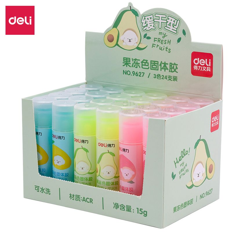 得力9627果冻色固体胶