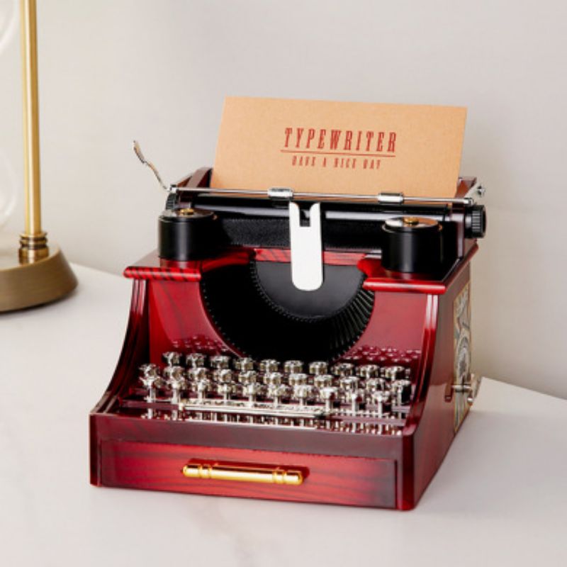 Creative vintage typewriter model Wind-up music box Home office hotel decoration gifts