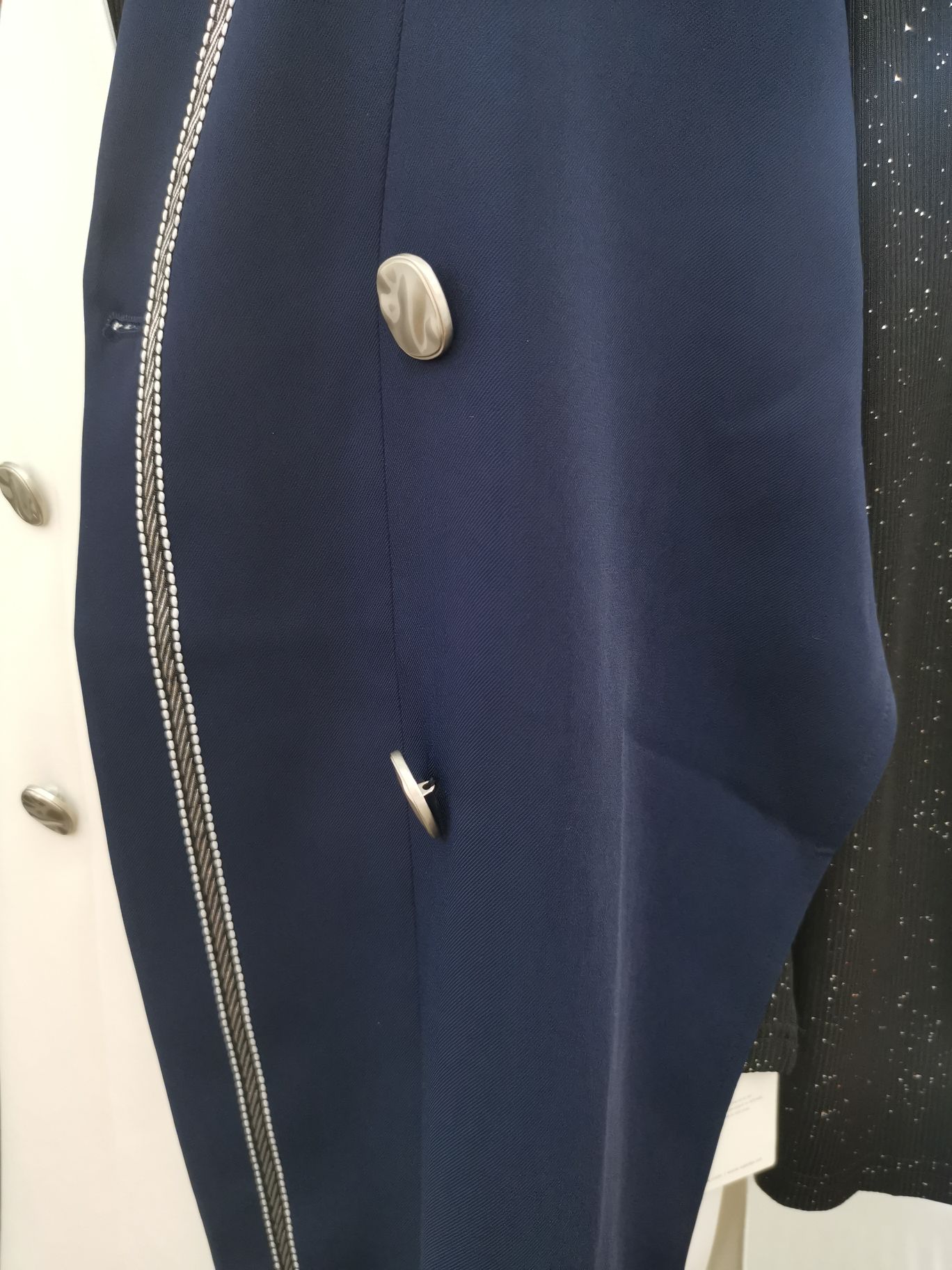 Blue And White Fashion Sleeveless Vest Trench Coat Casual Fashion Clothing Women's Long Top Coat Specification drawing