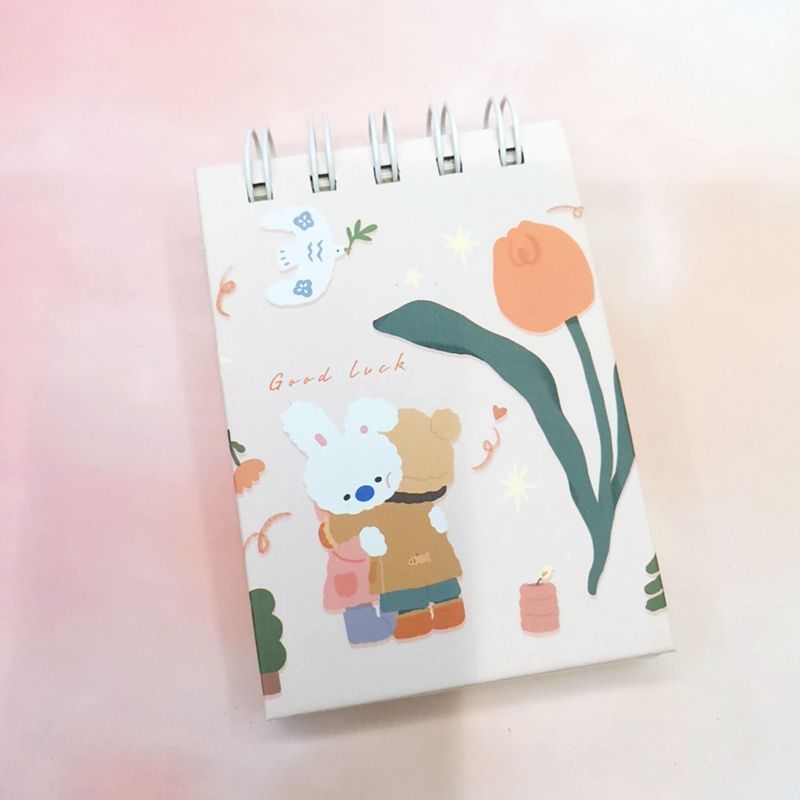 Wholesale sticky notes for the back-to-school season, new student coil sticky notes 520, flip-up notepad, hardface notebook, Hua Hua Tu's holiday details Picture