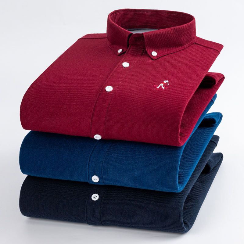 Men's two-piece sweater and shirt collar, trendy and casual men's top, autumn and winter knitted sweater for men Item Picture