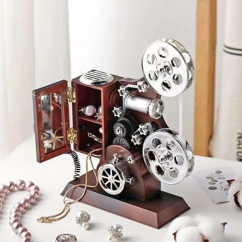 Retro japonés cine proyector caja de música rosa chica corazón regalo decoración del hogar cafetería posando al por mayor Specification image