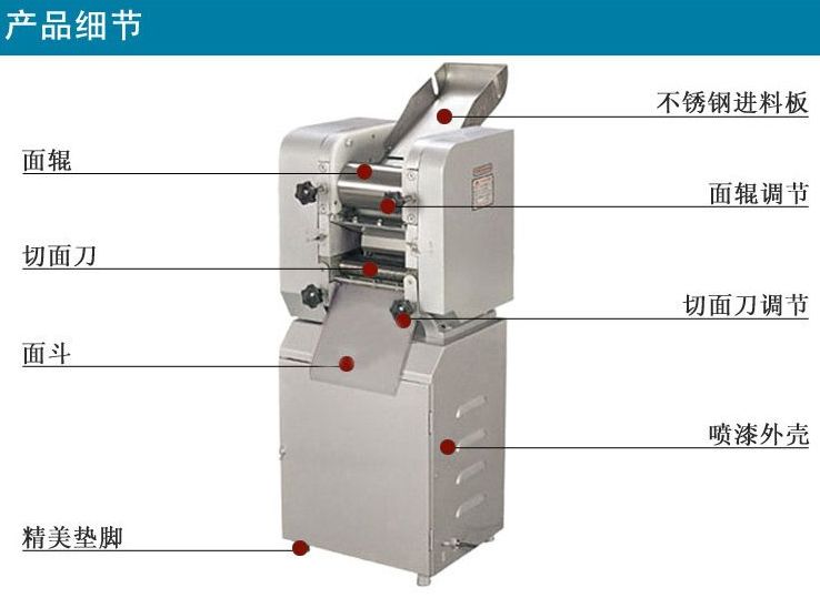 MT12.5 Commercial fully automatic noodle press, kneading and rolling machine, large steamed bun and mantou integrated machine, noodle machine details Picture