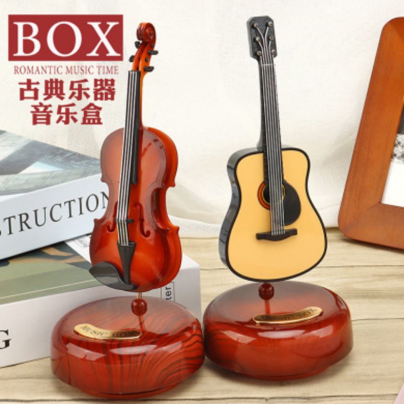 Instrumentos clásicos octava de giro violonchelo caja de música casa gabinete de vino pieza de pipa estilo chino caja de música decoración del hogar Application Scenario