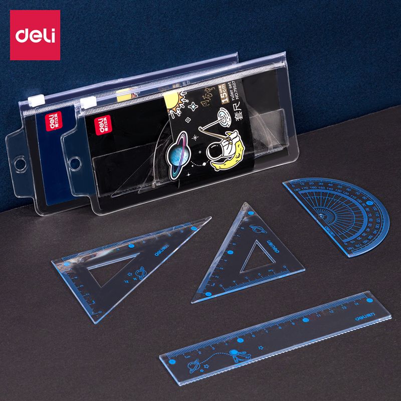 Deli 79527 Aerospace-themed ruler set
