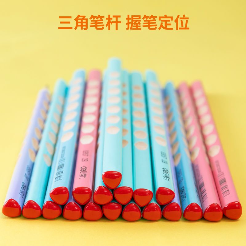 Deli S957-2B Light Color 30-piece bucket 2B Premium + Hole Writing Pencil Application Scenario
