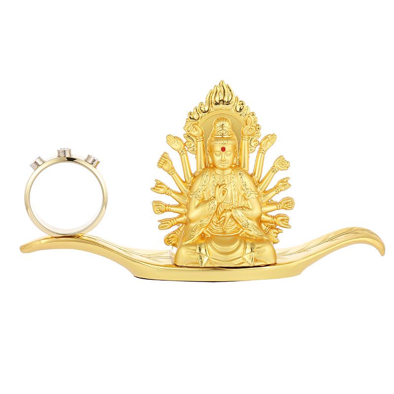Wholesale of car accessories: Metal golden leaf Buddha Guanyin Thousand Hands Car decoration items Item Picture