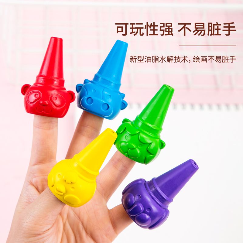 Deli 72064-6 6-color finger crayons details Picture