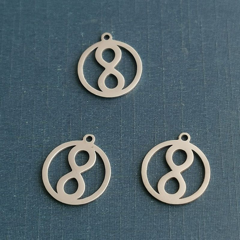 Mirror stainless steel Infinity pendant necklace Single hanging 8-figure connector DIY accessories