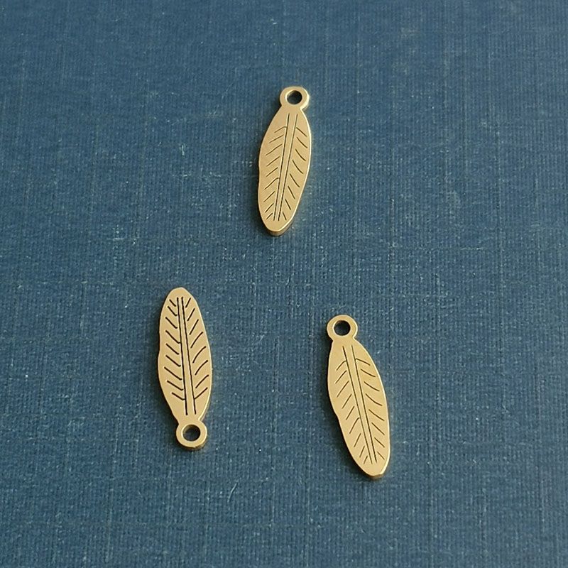 Stainless steel leaf pendants, leaf tags, bracelets, necklaces, anklets, diy jewelry accessories, wholesale Specification image