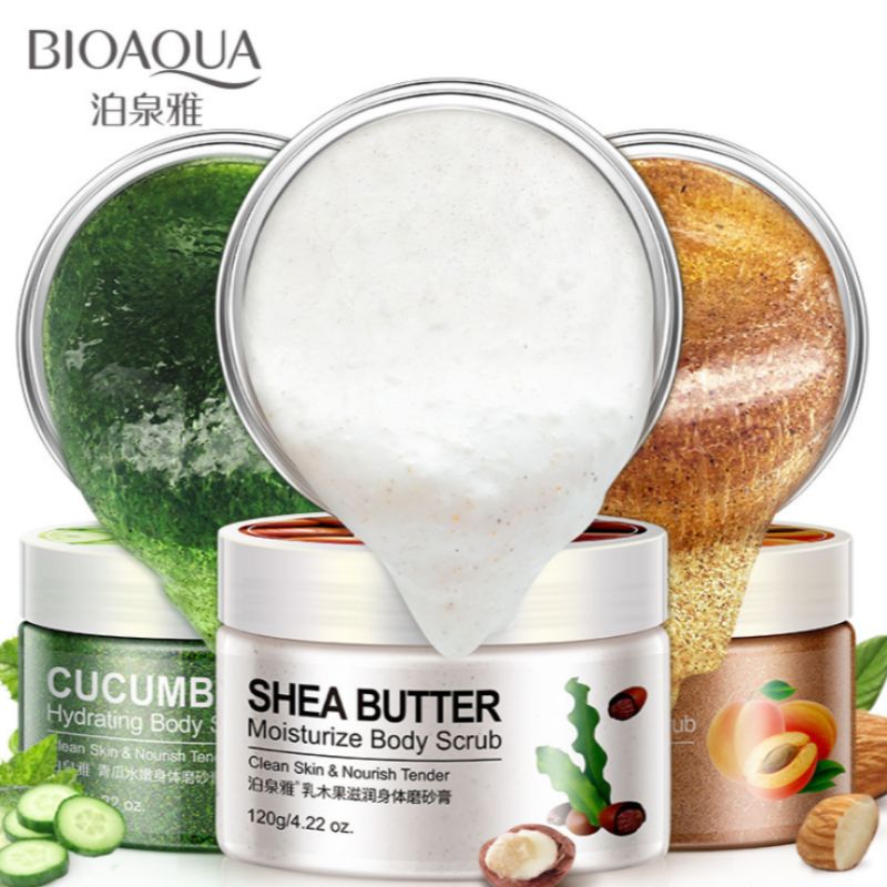 Poquanya green melon shea Butter almond moisturizing body scrub exfoliating lotion Deep cleaning moisturizing exfoliating gel