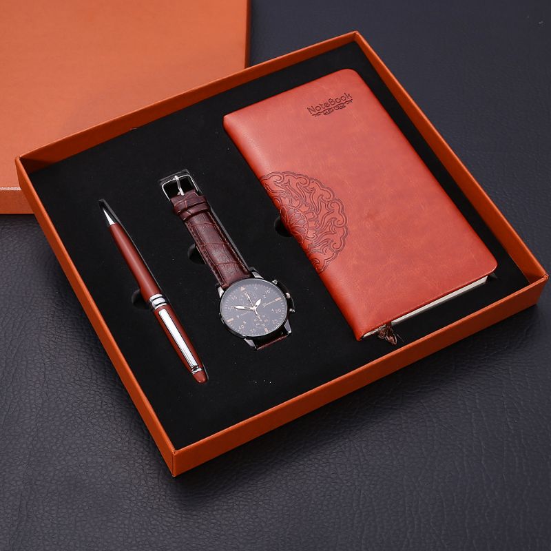 Creative watch set customized LOGO men's business office annual conference notebook gift set