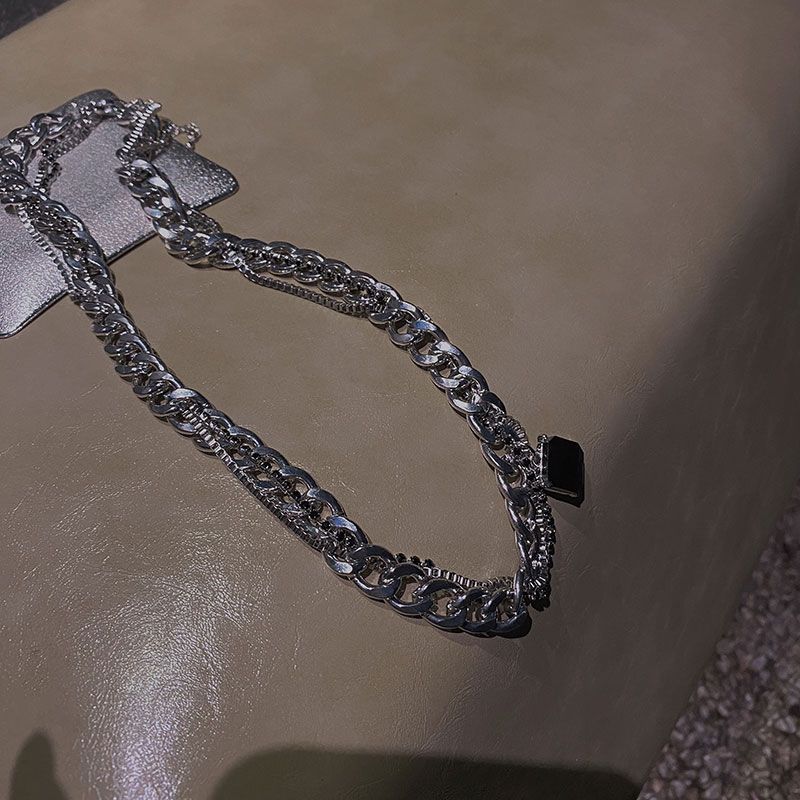 Light luxury sparkling diamond necklace, women's autumn Instagram trendy hip-hop multi-layer chain layering, no color fading collarbone chain, hot girl accessory Application Scenario