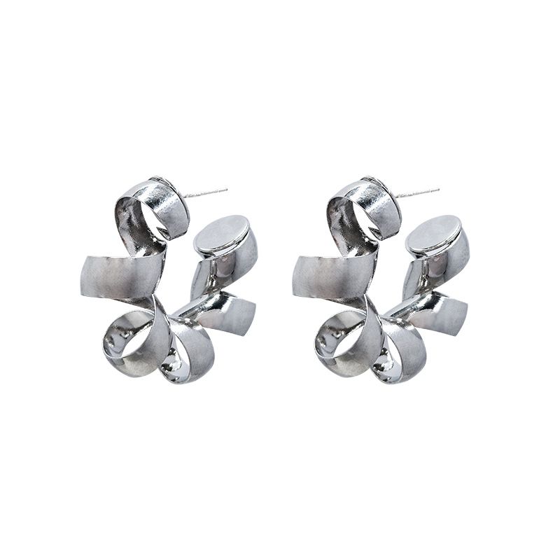 Korean sweet and cool spiral earrings 2021 new style, trendy and high-end summer, niche and exaggerated stud earrings Item Picture