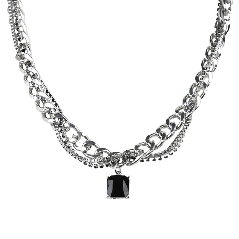 Light luxury sparkling diamond necklace, women's autumn Instagram trendy hip-hop multi-layer chain layering, no color fading collarbone chain, hot girl accessory Item Picture