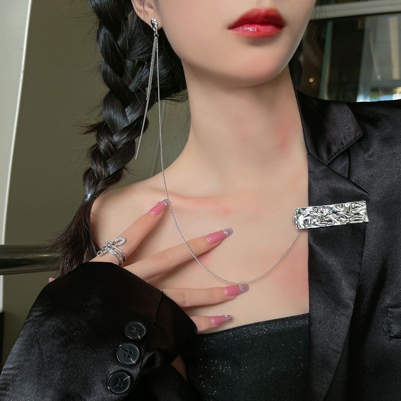 秋季款耳环发夹胸针一体2021新款网红气质长款耳饰潮个性夸张配饰