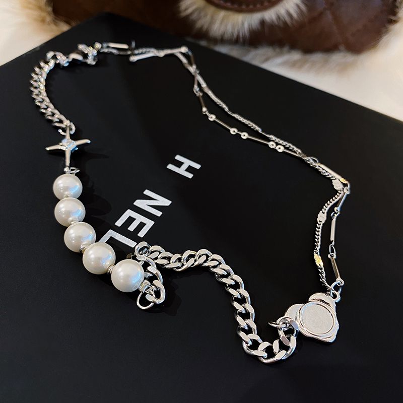 珍珠拼接项链细节图