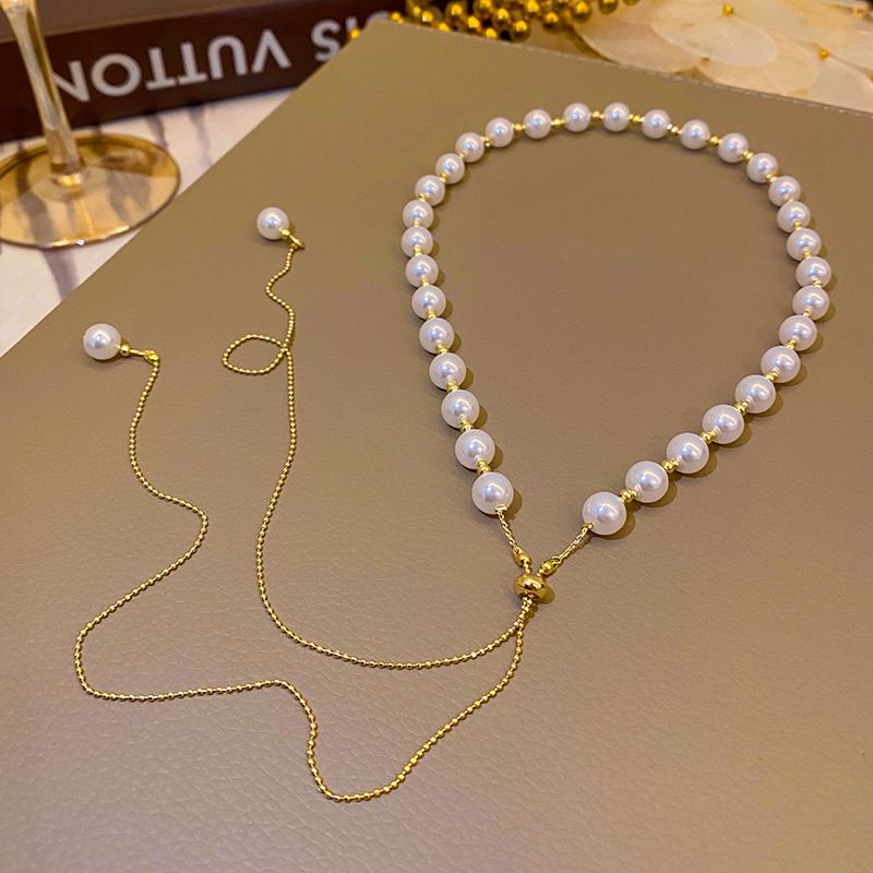 Pearl necklace collarbone chain fashion style 2021 New light luxury and niche design sense ins accessories Application Scenario