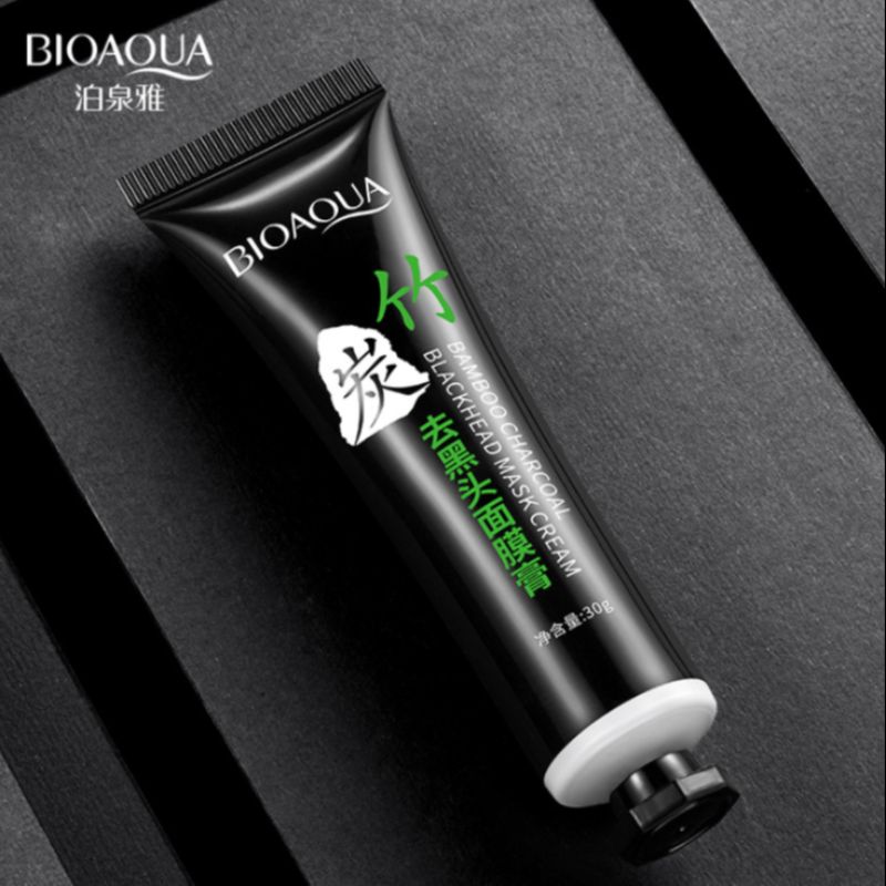 Poquanya bamboo charcoal blackhead mask cream moisturizing and moisturizing to improve acne oil control tear nose mask facial care Specification drawing