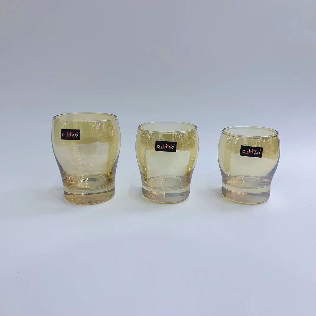 Three Creative Thick-Bottomed Whisky Wine Glasses, Thick-Bottomed Household Water Cups And Creative Japanese Fruit Tea Cups Specification drawing