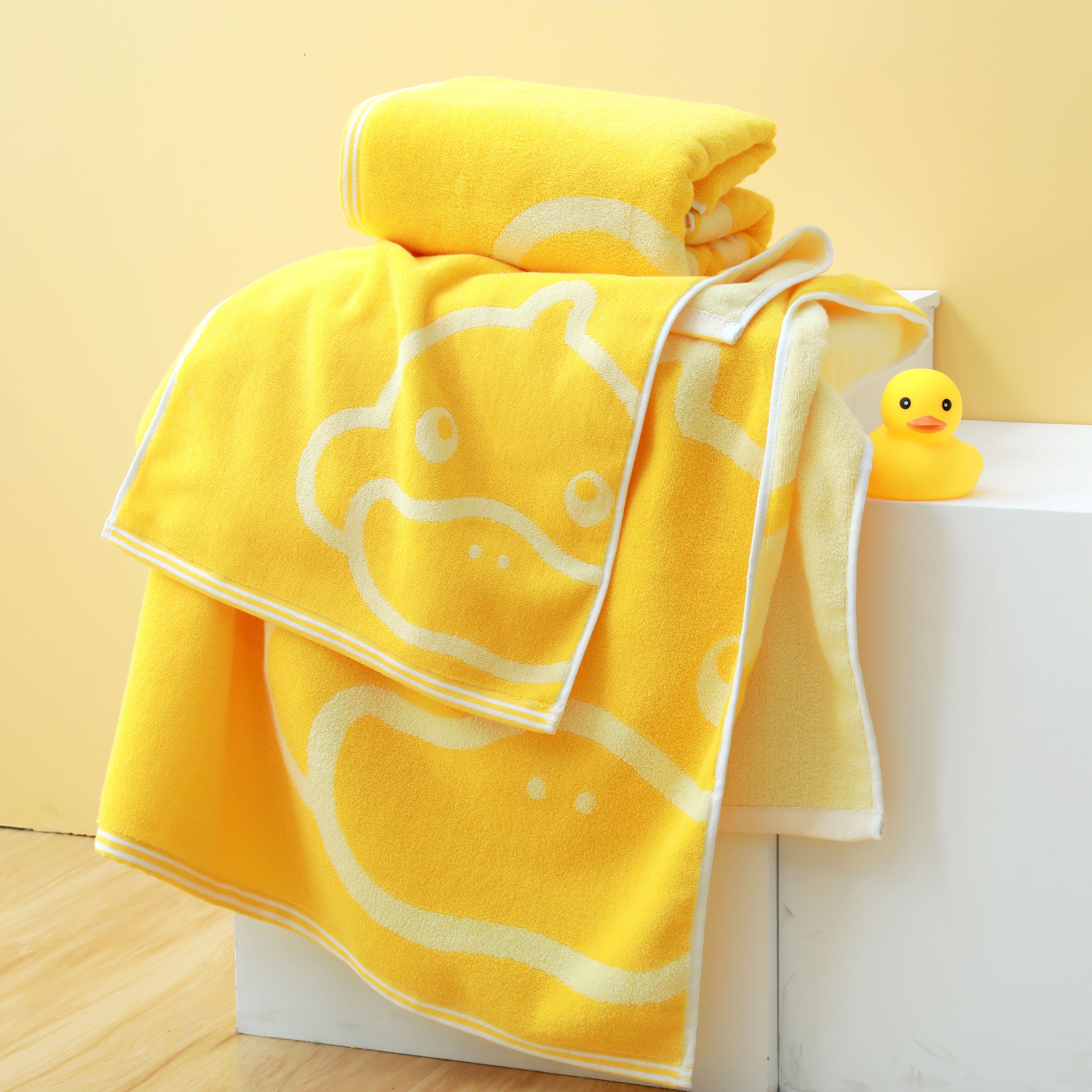 G.DUCK Little Yellow Duck Single Bath Towel Series Pure cotton bath towels absorb water, do not fade or shed hair. Gift company, welfare, supermarket exclusive sale details Picture