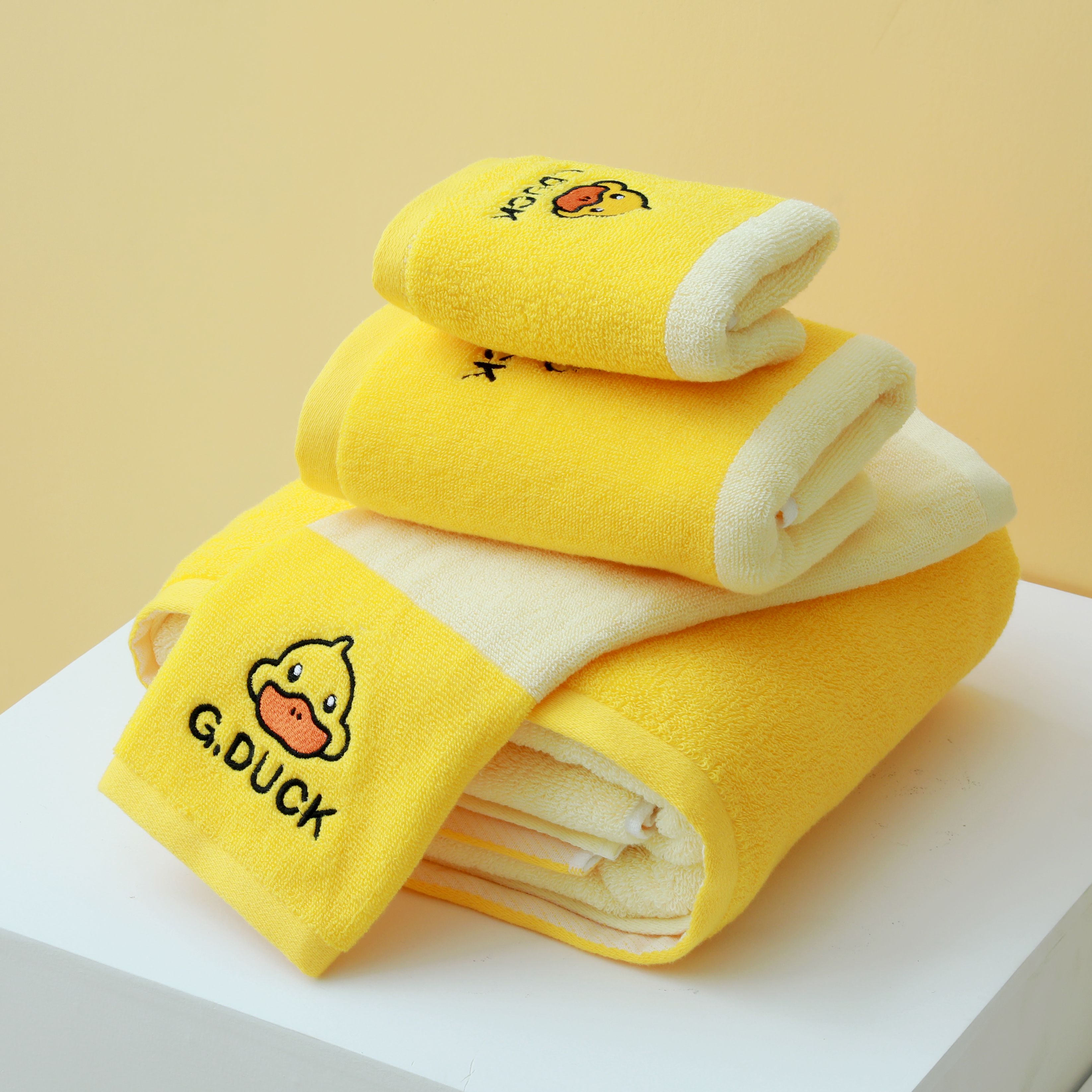G.DUCK Little Yellow Duck Single Bath Towel Series Pure cotton bath towels absorb water, do not fade or shed hair. Gift company, welfare, supermarket exclusive sale pic 3