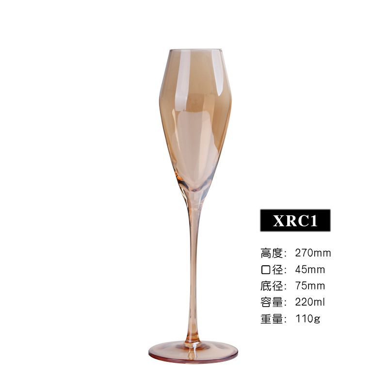 European-style golden goblets, amber crystal glass wine glasses, decanters, and colorful champagne glasses Specification image
