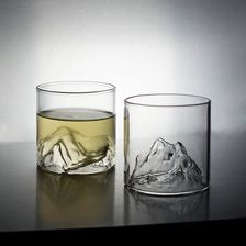富士山玻璃杯子复古日式水杯咖啡日本茶杯威士忌酒杯藏山杯大小号