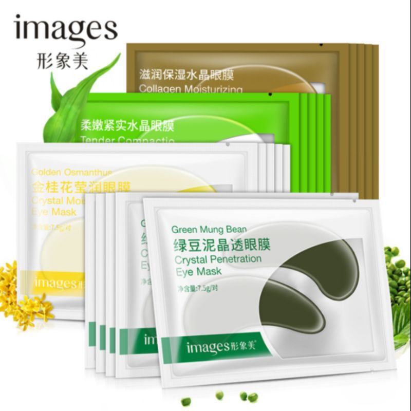 Image mung bean puree crystal transparent osmanthus eye mask lift and tighten to improve fine lines black eye circles crystal eye mask full figure
