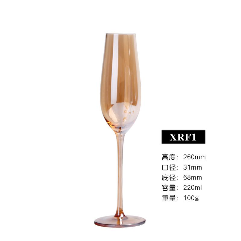 European-style golden goblets, amber crystal glass wine glasses, decanters, and colorful champagne glasses Item Picture