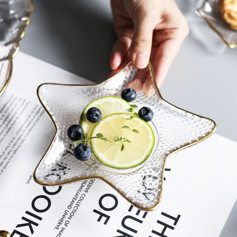 Shell tray, creative fruit plate, living room glass crystal snack plate, small and exquisite Nordic-style ins snacks Specification image