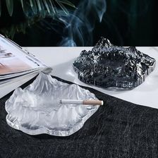 高档玻璃烟灰缸家用客厅创意个性潮流ins风办公室冰山烟缸摆件