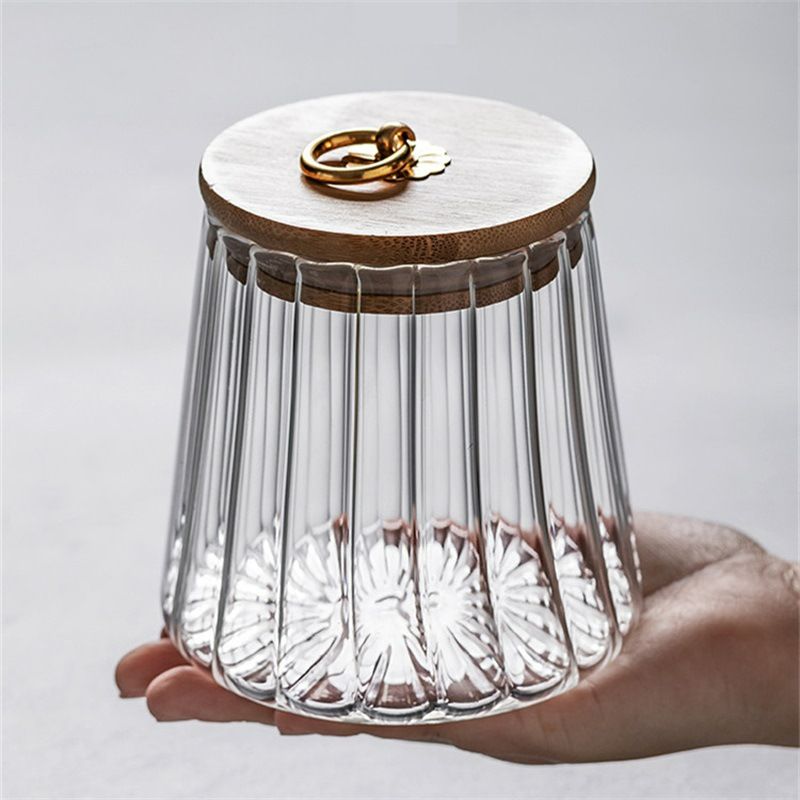 Glass tea canister, Japanese-style storage canister, sealed tea canister, glass tea canister sealed canister, creative transparent canister Specification image