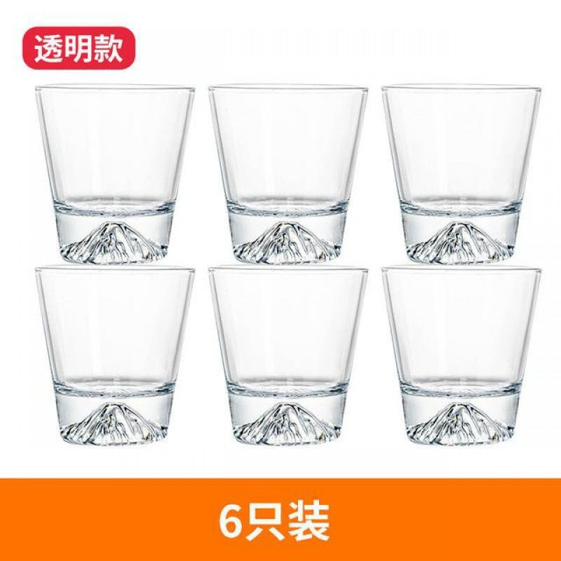 网红日式富士山水杯玻璃杯子ins威士忌雪山杯火山杯客厅家用女详情图5