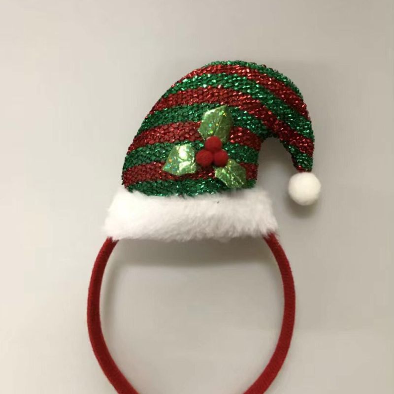 Hoop cabeza de navidad ciervo cabeza hebilla hoop pelo de navidad niños adultos seda roja y blanca sombrero de tira hoop cabeza fiesta artículos de navidad vestido de fábrica venta directa