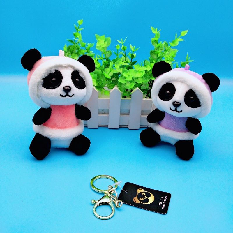 Cartoon panda plush toy Red Panda doll bag pendant keychain doll children's holiday birthday gift
