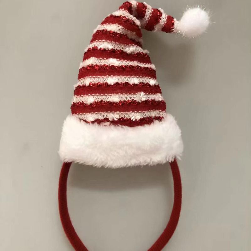 Hoop cabeza de navidad ciervo cabeza hebilla hoop pelo de navidad niños adultos seda roja y blanca sombrero de tira hoop cabeza fiesta artículos de navidad vestido de fábrica venta directa